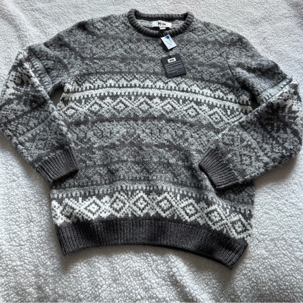 NWT Men’s Joseph Abboud gray wool blend sweater size Large